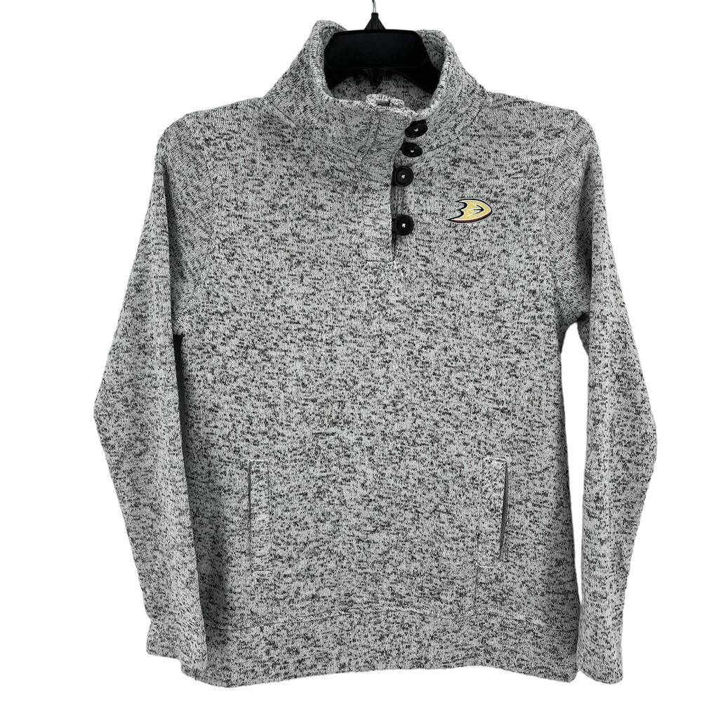Anaheim Ducks NHL Hockey Pullover Sweatshirt Womens Size Medium Gray
